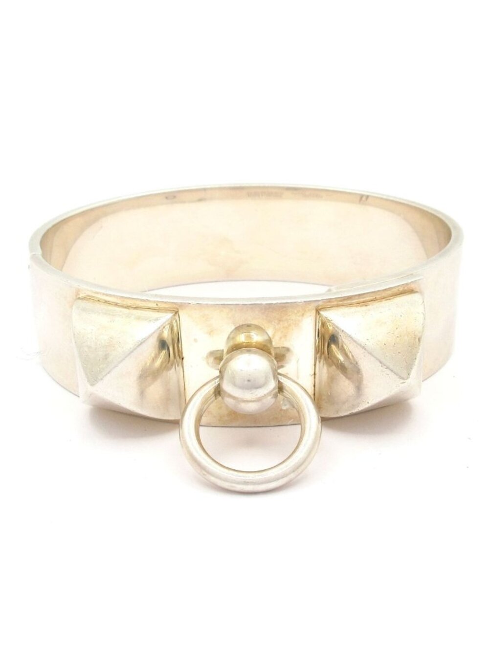Hermes Bangle Collier de Chien MM Silver Bracelet